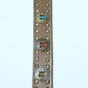 Soulier Leather Embroidered Studded South Western cowboy farmhouse boho belt